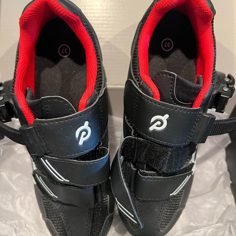 Peloton Cycling Shoes - Black and Red